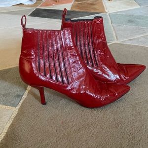 DVF Red Patent Leather Booties, size 38.5